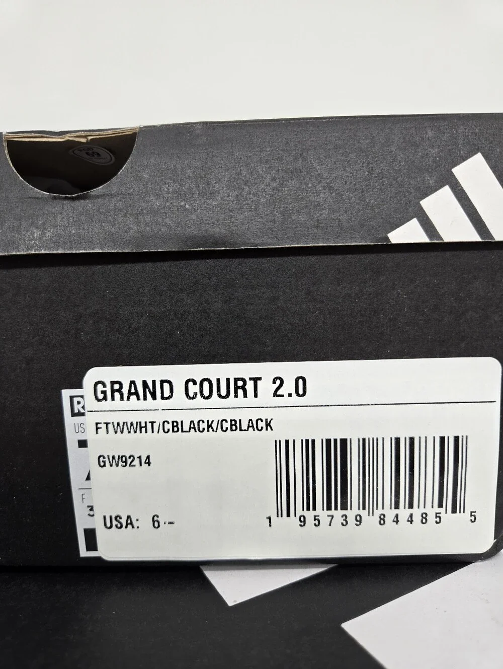 adidas Women's Grand Court 2.0 White Black Shoes Size 6.5